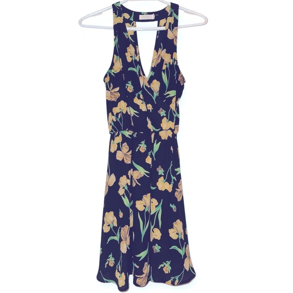 EUC Lush Black and Yellow Floral Dress